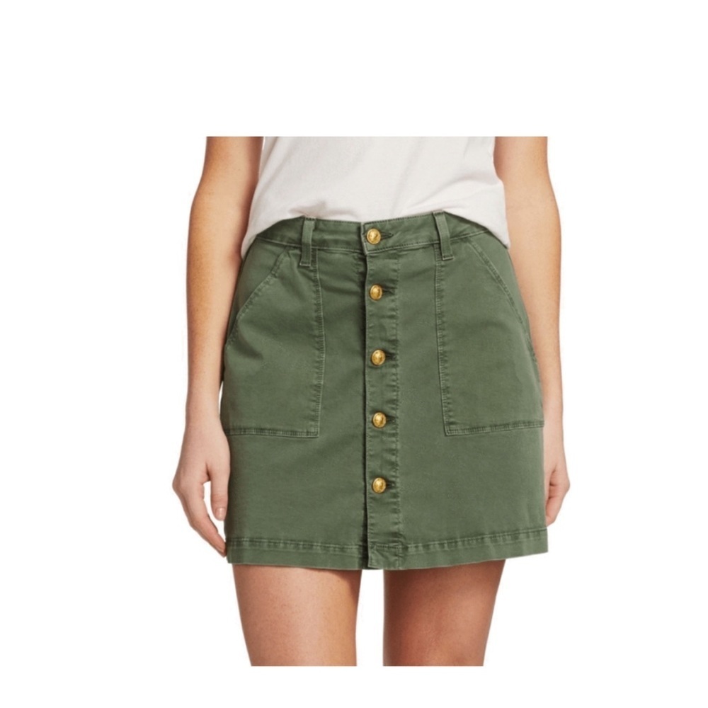 L’Agence Dora Button Down Mini Skirt in Clover- Size 25.